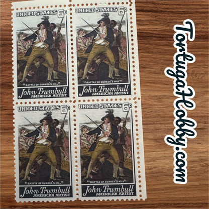 1968 - John Trumbull - Battle Of Bunker Hill - 6 Cent Stamp Includes 4 Stamps