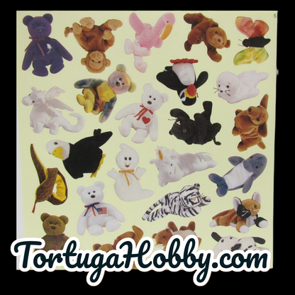 2000 - TY Official Club Stickers 1st Edition - Mint, FIVE (5) Sheets 1-5 W/ Extra Pg 4