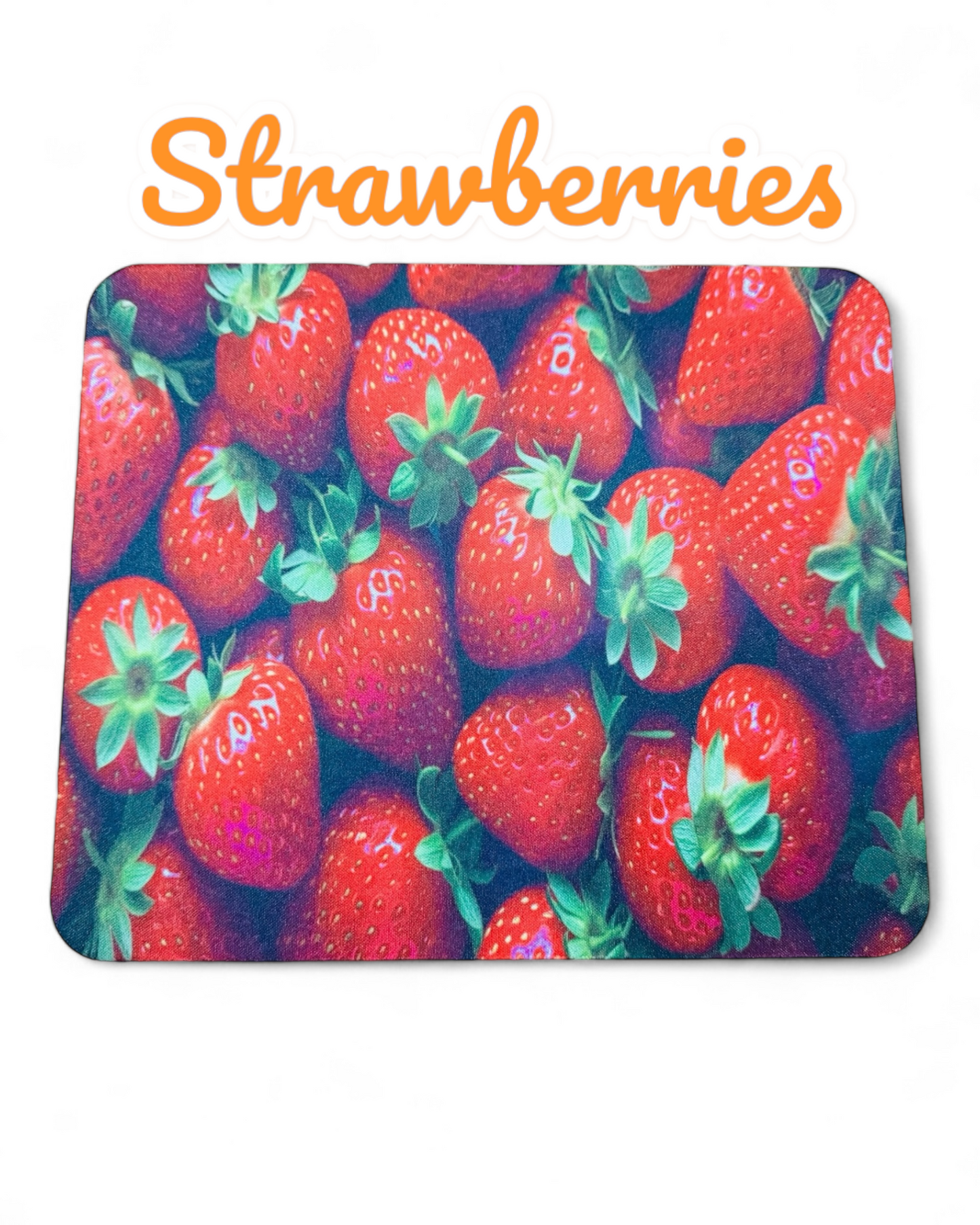 A  Add a touch of sweetness to your workspace with our Strawberry Delight Mouse Pad. Perfect for brightening up your desk, this mouse pad features a vibrant, high-resolution print of juicy, ripe strawberries that brings a splash of color and a hint of nature to your everyday computing.