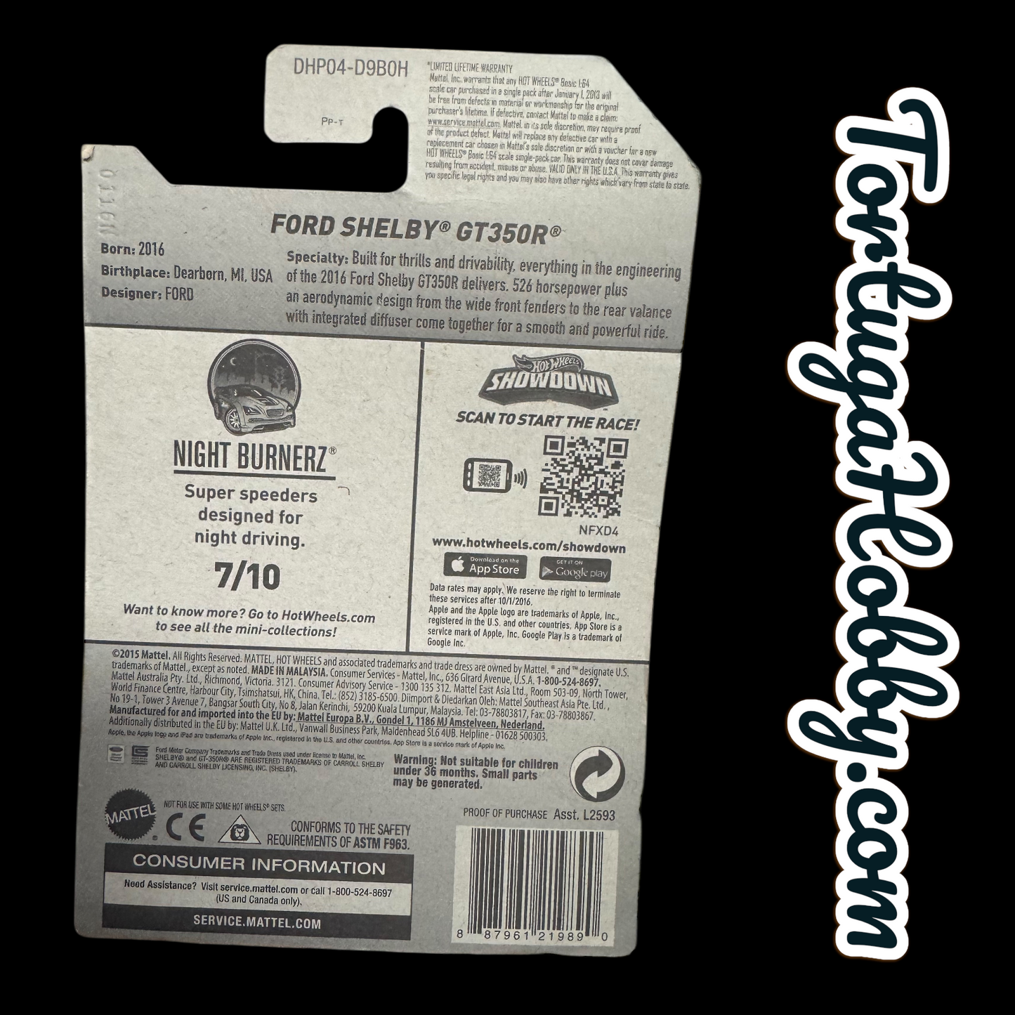 2016 -  Hot Wheels Night Burnerz 7/10 - Blue Ford Shelby GT350R  87/250