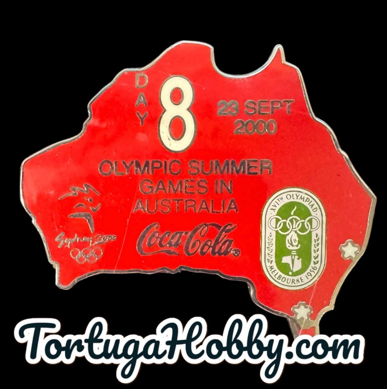 2000 Coca Cola Sydney Olympics #6 And #8 Pin Back With case. Complete Your Set.