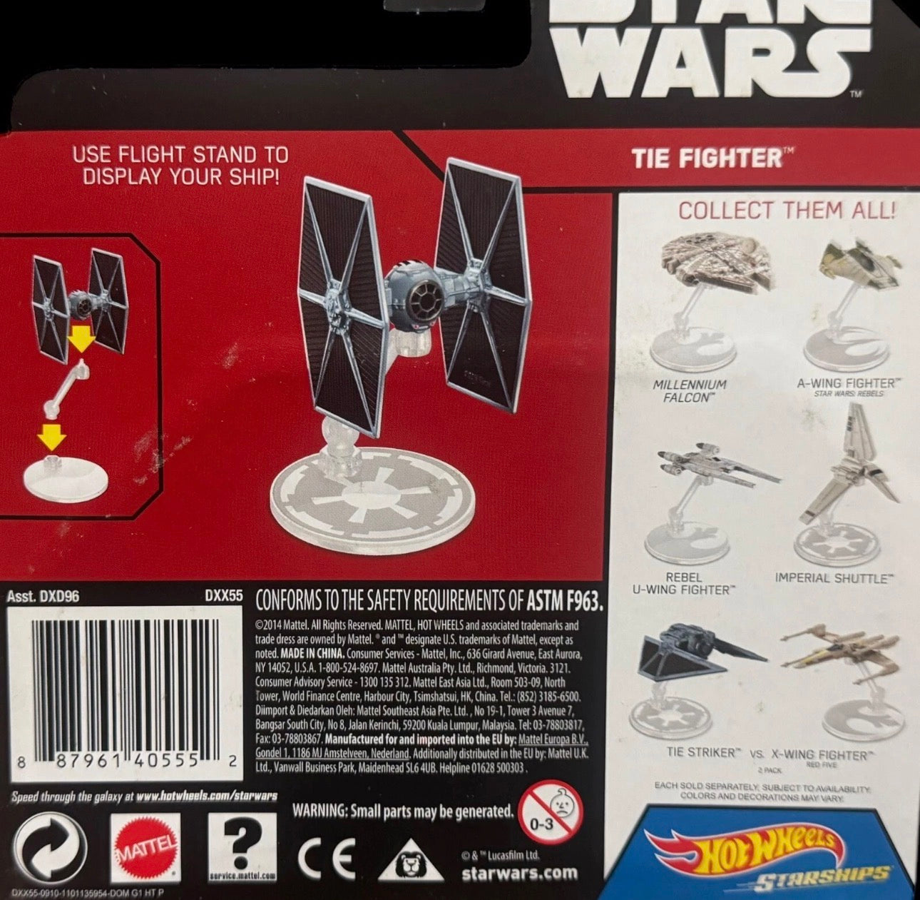 2016 - Hot Wheels Star Wars Starships Tie Fighter w/Flight Stand