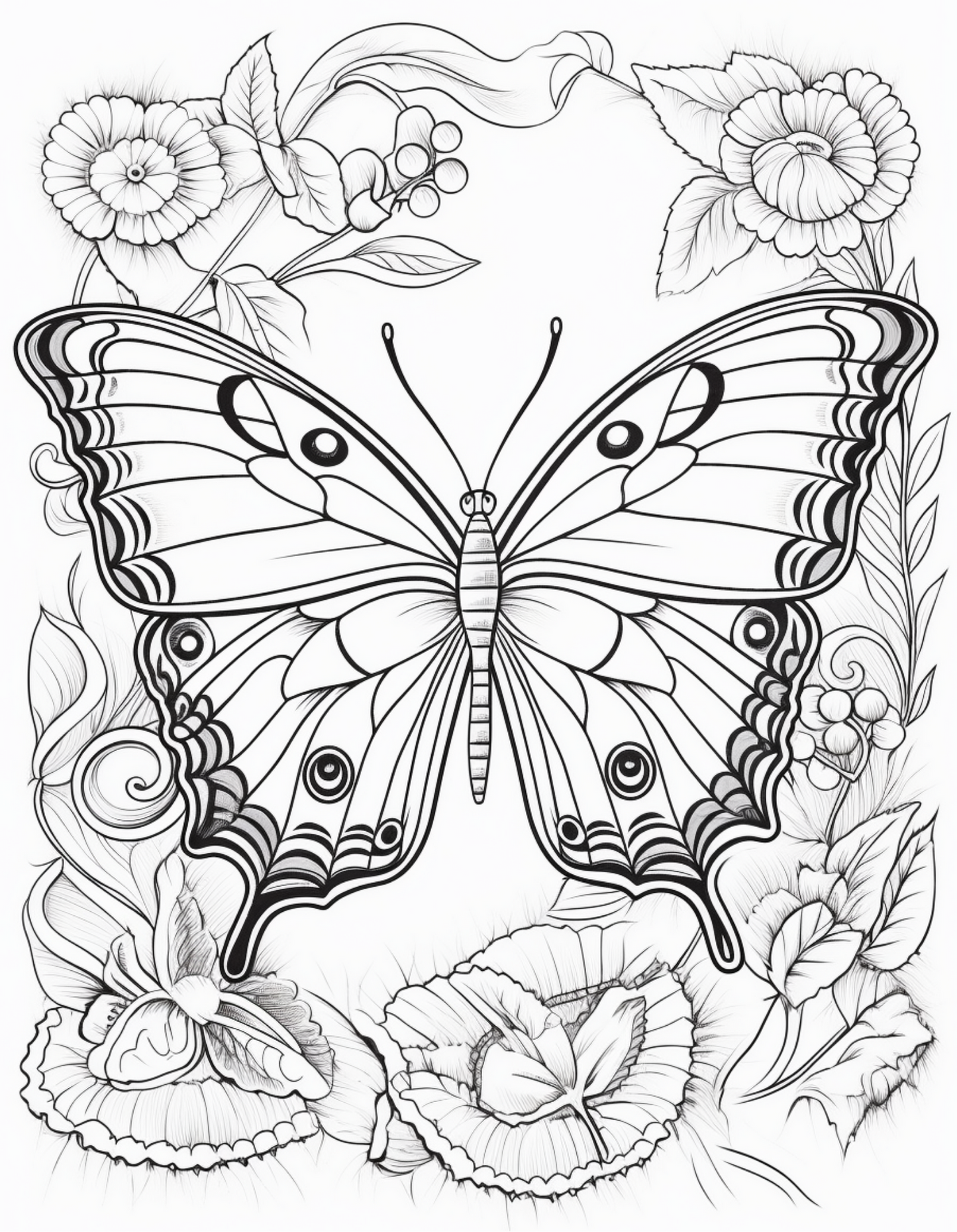 Coloring Book - Wonderful World of Butterflies Adult Coloring Book