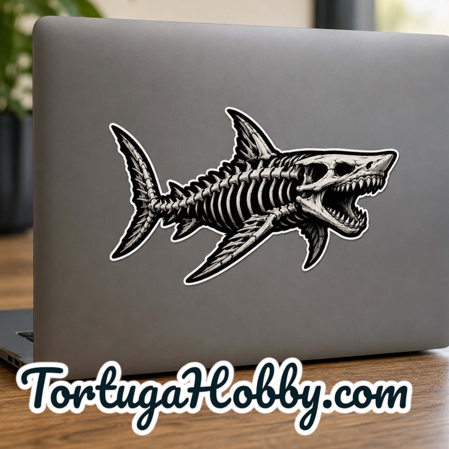 Bone Shark Bumper Sticker Outdoors - Tackle - Laptops - Show Your Salt Lifestyle
