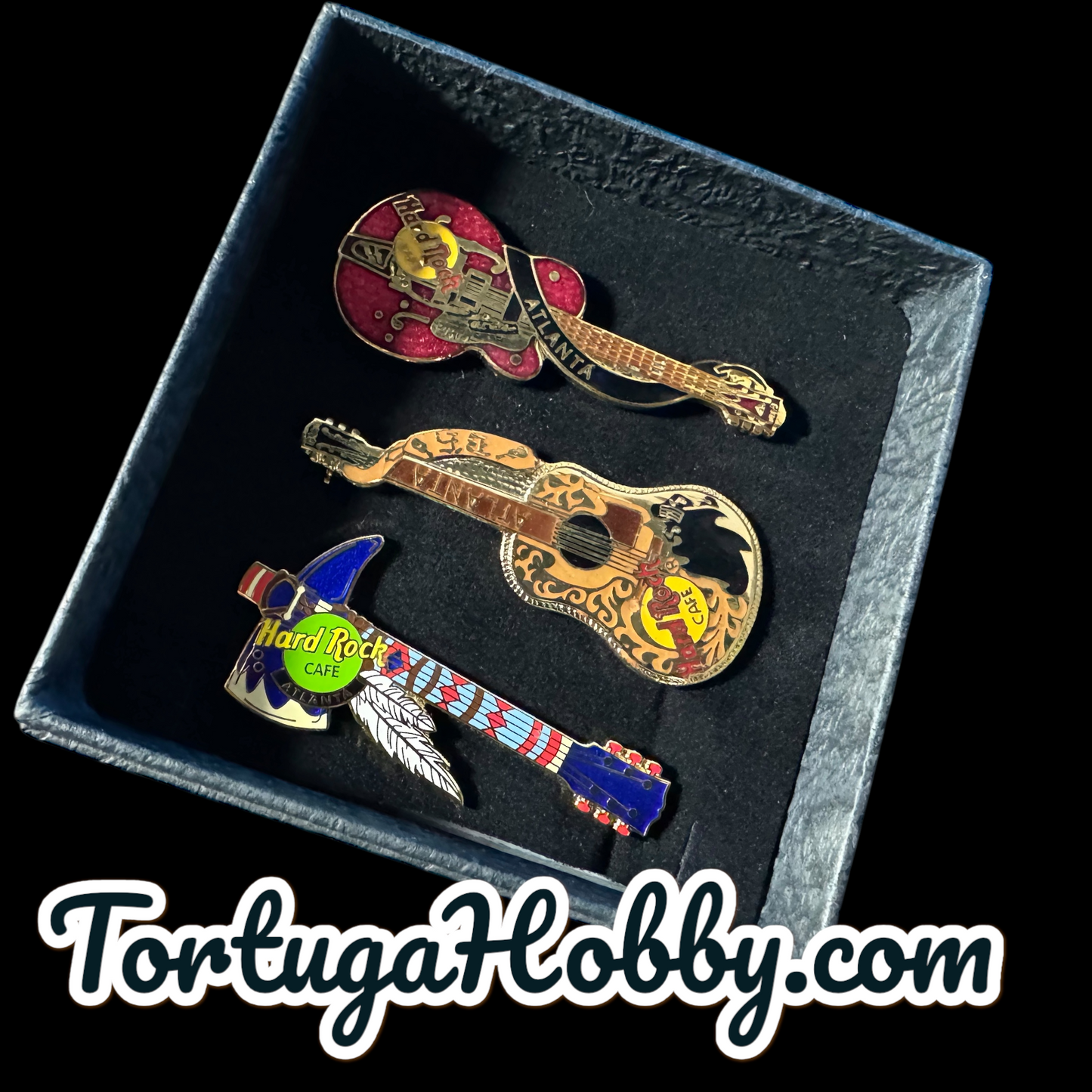 2009 - Hard Rock Cafe - 4 Pin Set - Classic Guitars - Atlanta