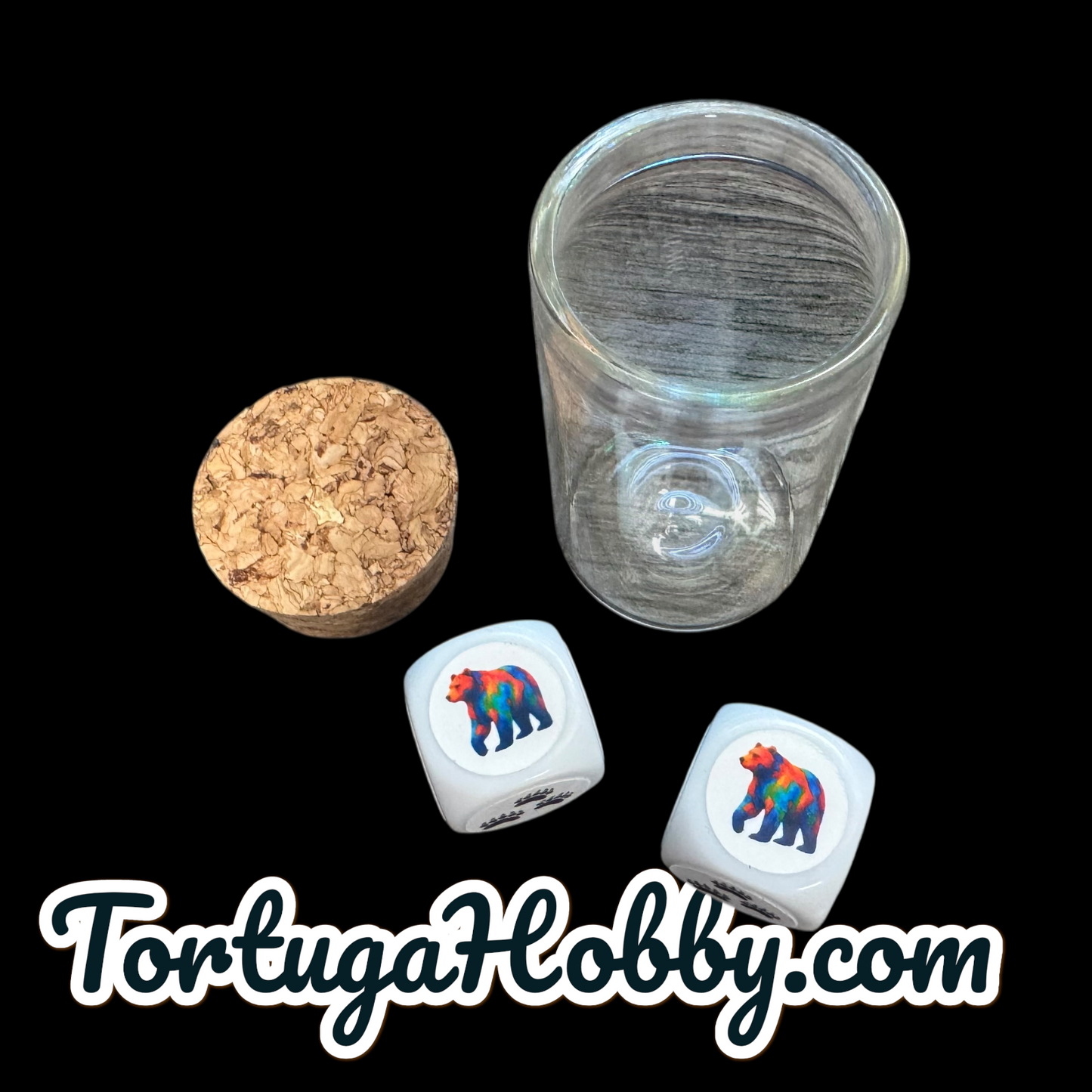 Wildlife D6 Set - Includes 2 D6 Dice In Glass Vial