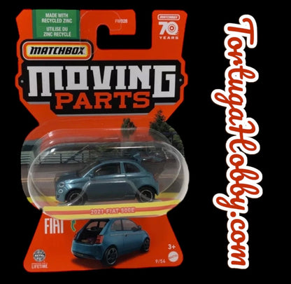 💎 2023 - Matchbox - Moving Parts #9 2021 Fiat 500E Blue Sky