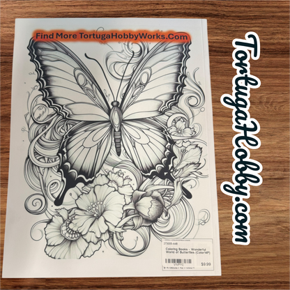 Wonderful World of Butterflies Adult Coloring Book