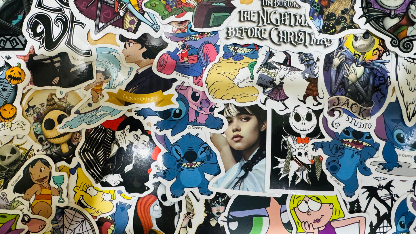 25 of Your Favorite Characters 80’s to Today. Stickers for Laptops, Water Bottles, Skateboards, Lockers and More