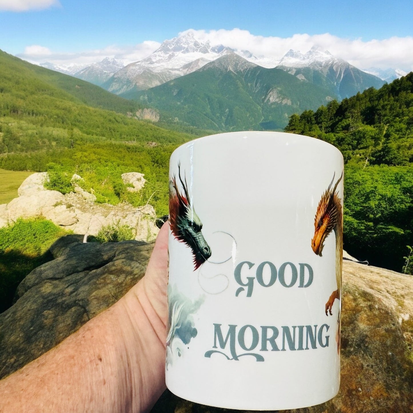 Coffee Cup - Dragon Good Morning Mug - perfect for your favorite cup of coffee.