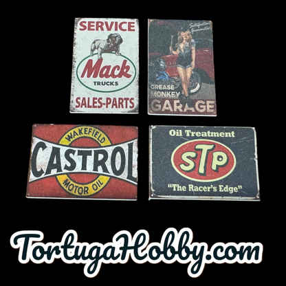Miniature Garage Signs for Your Diorama, Train Layout or More!