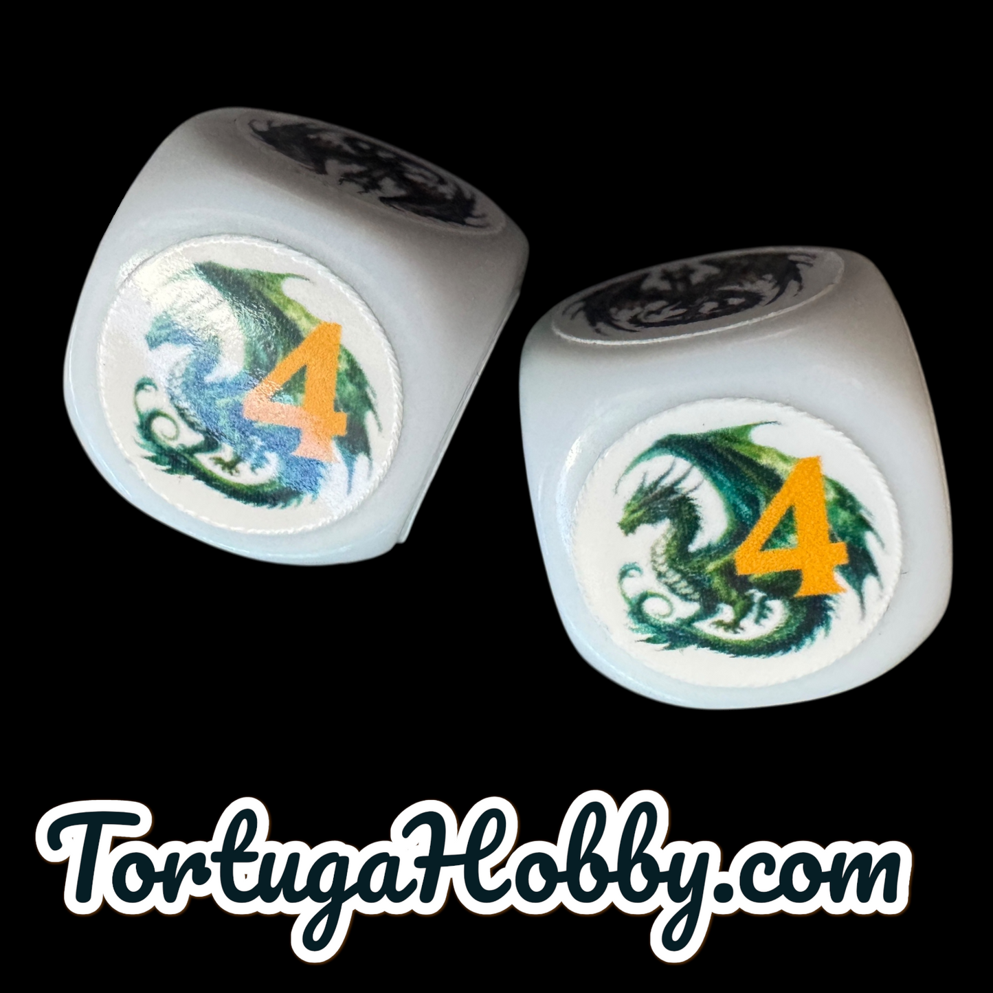 Dragons D6 Set - Includes 2 D6 Dice In Glass Vial