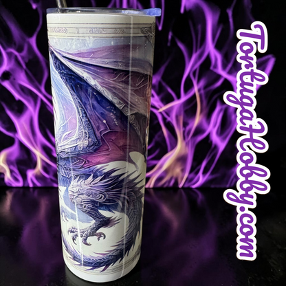One Of A Kind Dragon Artwork On Slate Artwork & 20oz Tumbler - Unique - Only 1