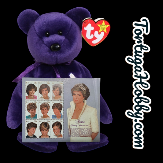 1997 - Princess Diana Portraits, Stamp Collection With Princess Beanie Baby.