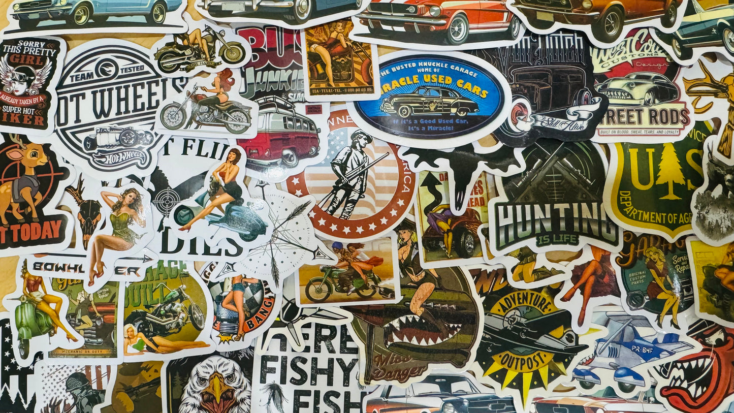 25 Mancave Stickers - Show Your Manliness Laptops, Water Bottles, Skateboards, Lockers and More