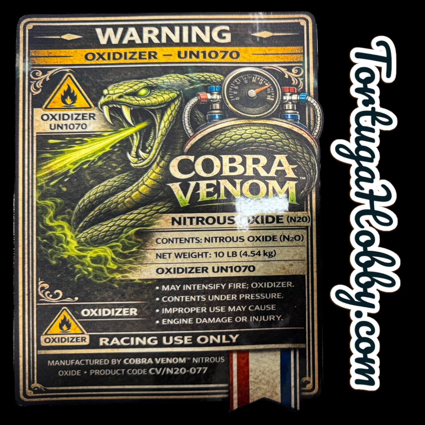 Cobra Venom NOS Bottle Nitrous Oxide Racing Label Decals Stickers