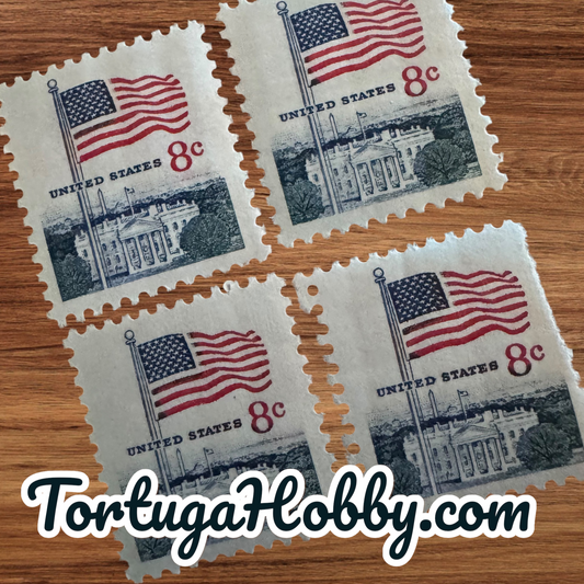 1971 - Features The American Flag And The White House - 8 Cent Stamp X4
