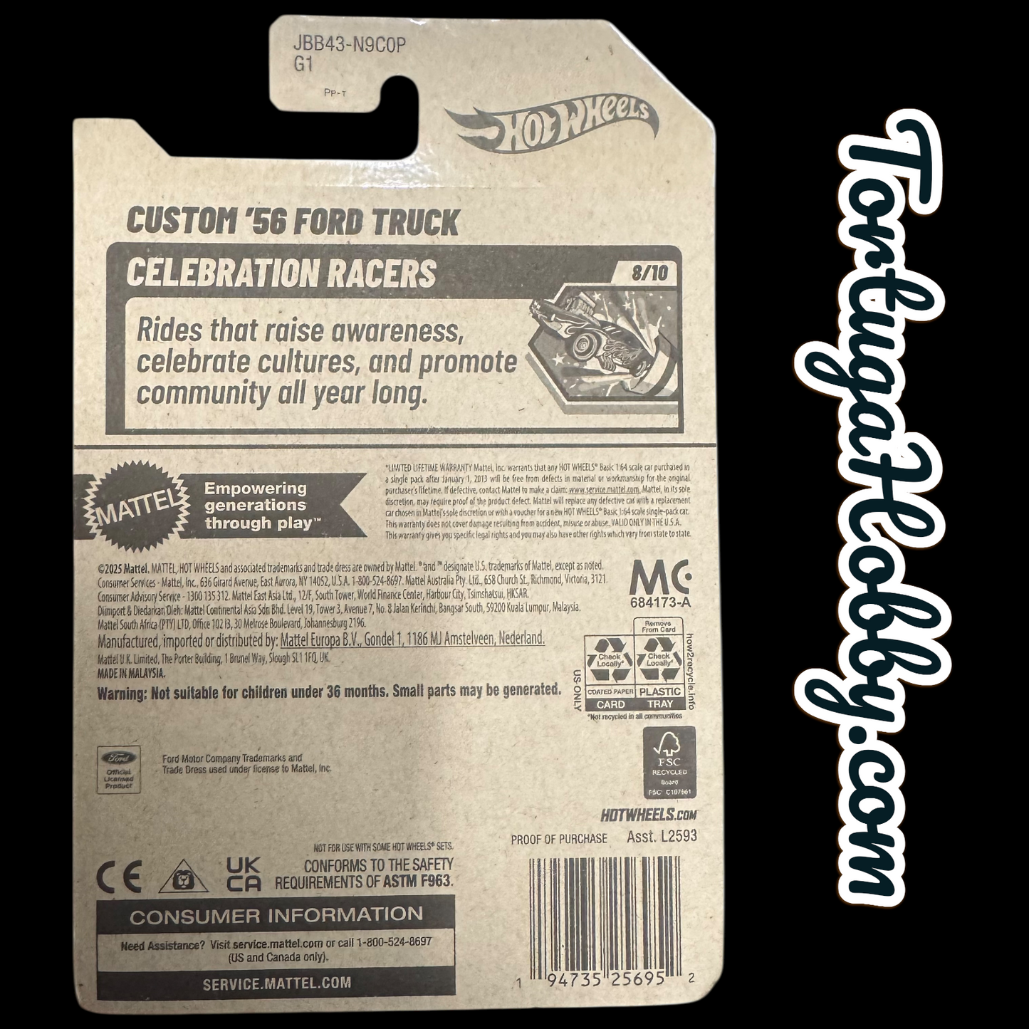 2025 Hot Wheels HW CELEBRATION RACERS 8/10 Custom '56 Ford Truck 233/250