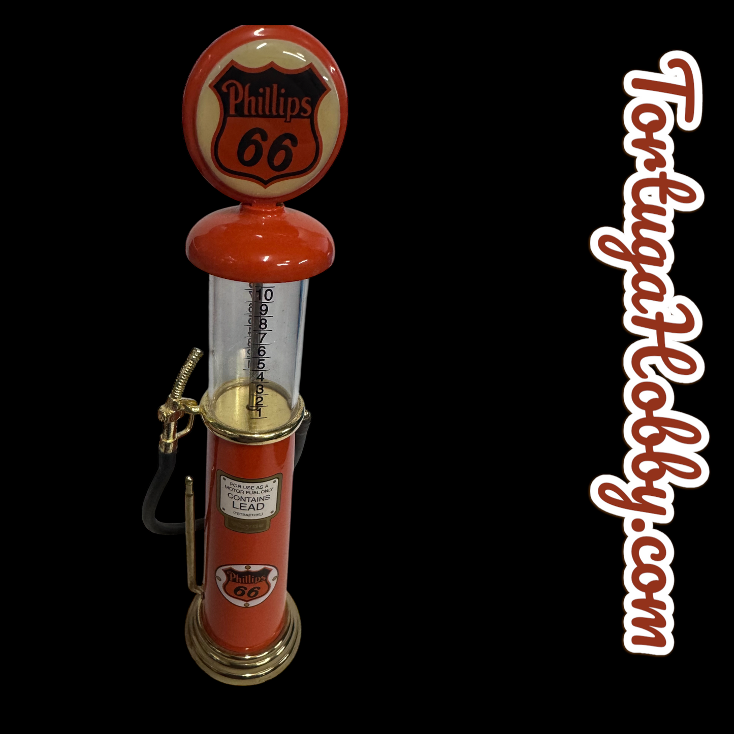 Die Cast Metal Phillips 66 1920s Style Gas Pump - Orange