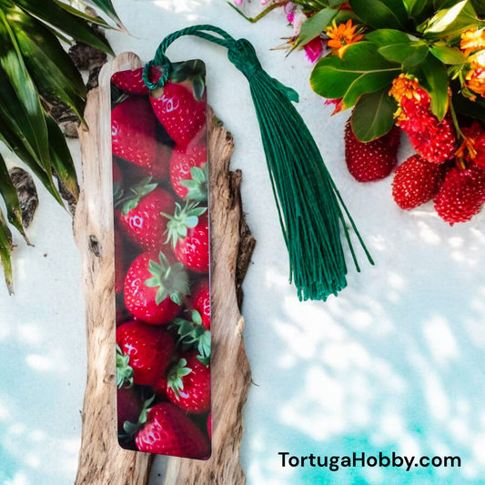 Bookmark - Strawberries - Aluminum Artisan Bookmark