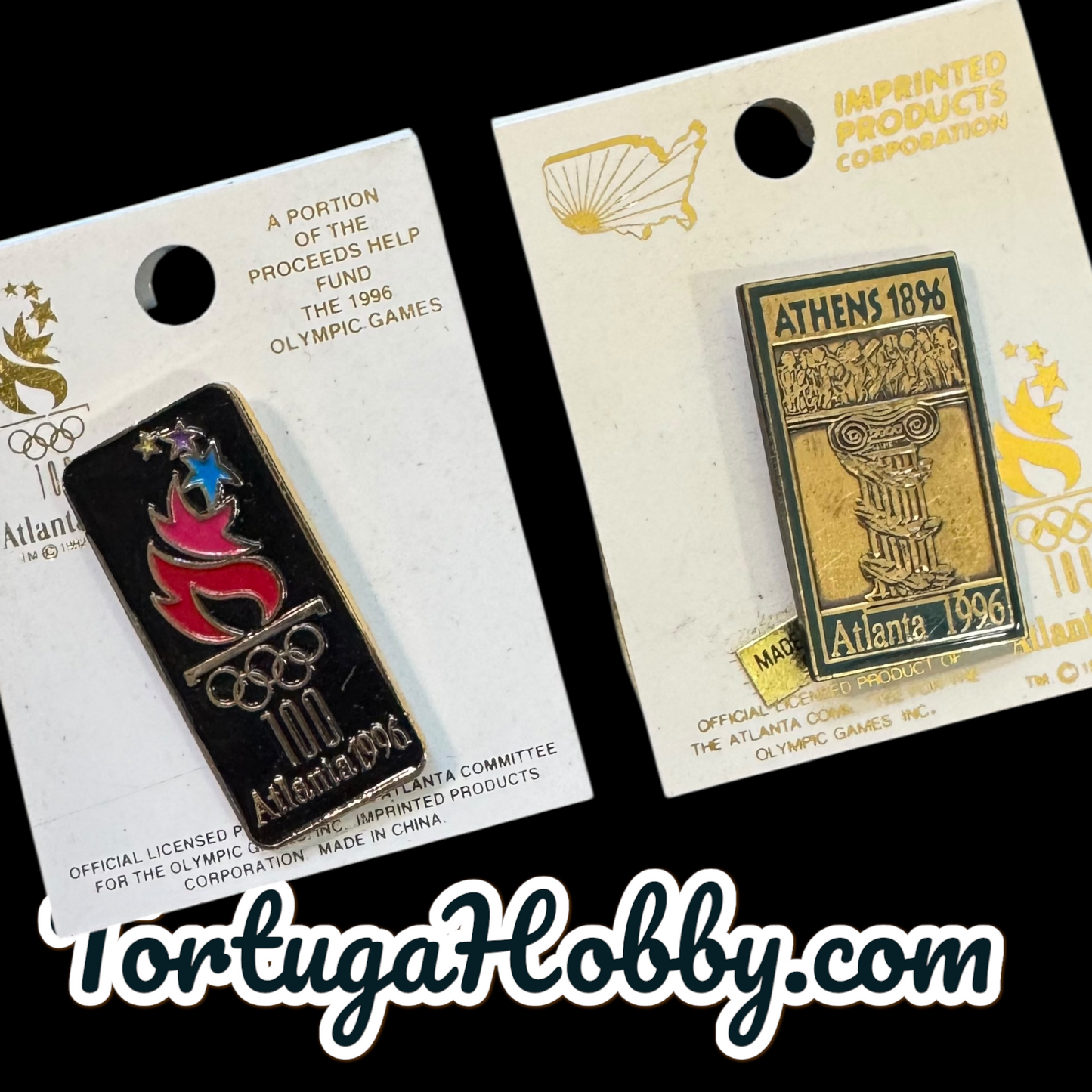 1996 Atlanta Olympics Athens 1896 / 1996 Olympics Torch Celebrating Atlanta Pin