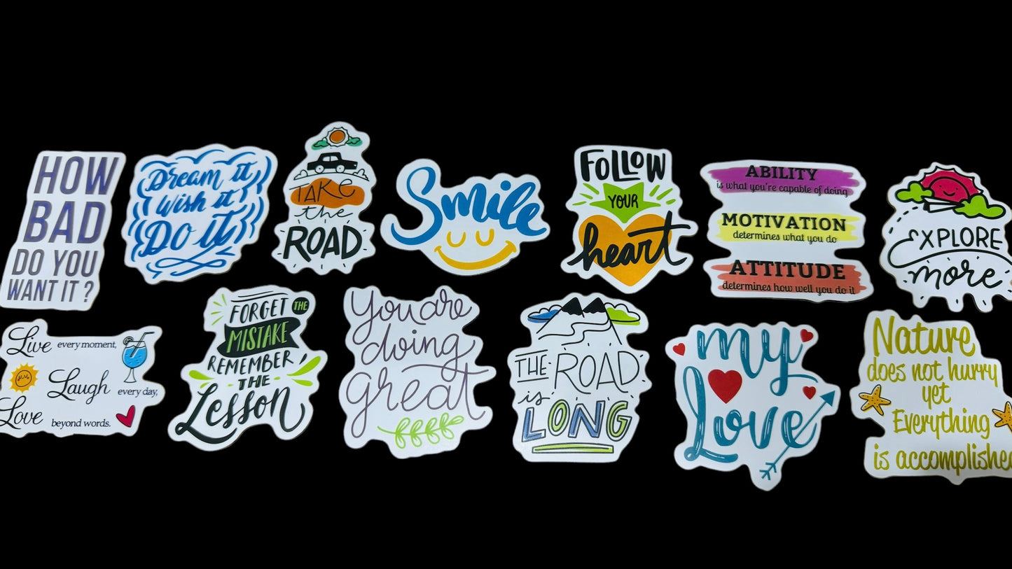 25 Be Inspirational - Positive Motivational and Inspirational Stickers for Laptops, Water Bottles, Skateboards, Lockers and More