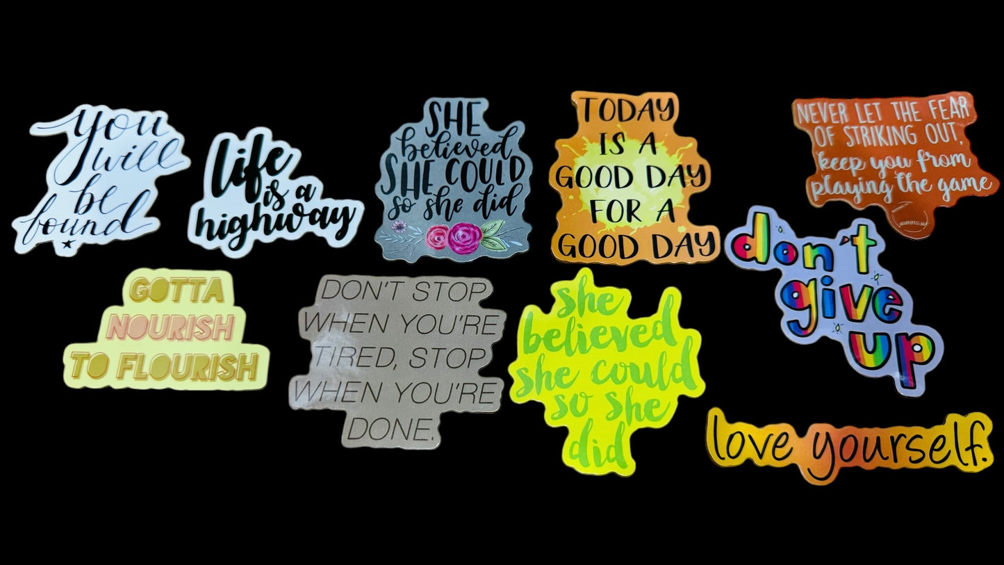 25 Be Inspirational - Positive Motivational and Inspirational Stickers for Laptops, Water Bottles, Skateboards, Lockers and More