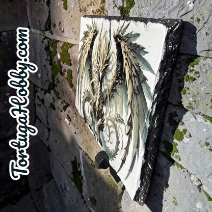 One Of A Kind Metallic Dragon On Slate Artwork & 20oz Tumbler - Unique - Only 1