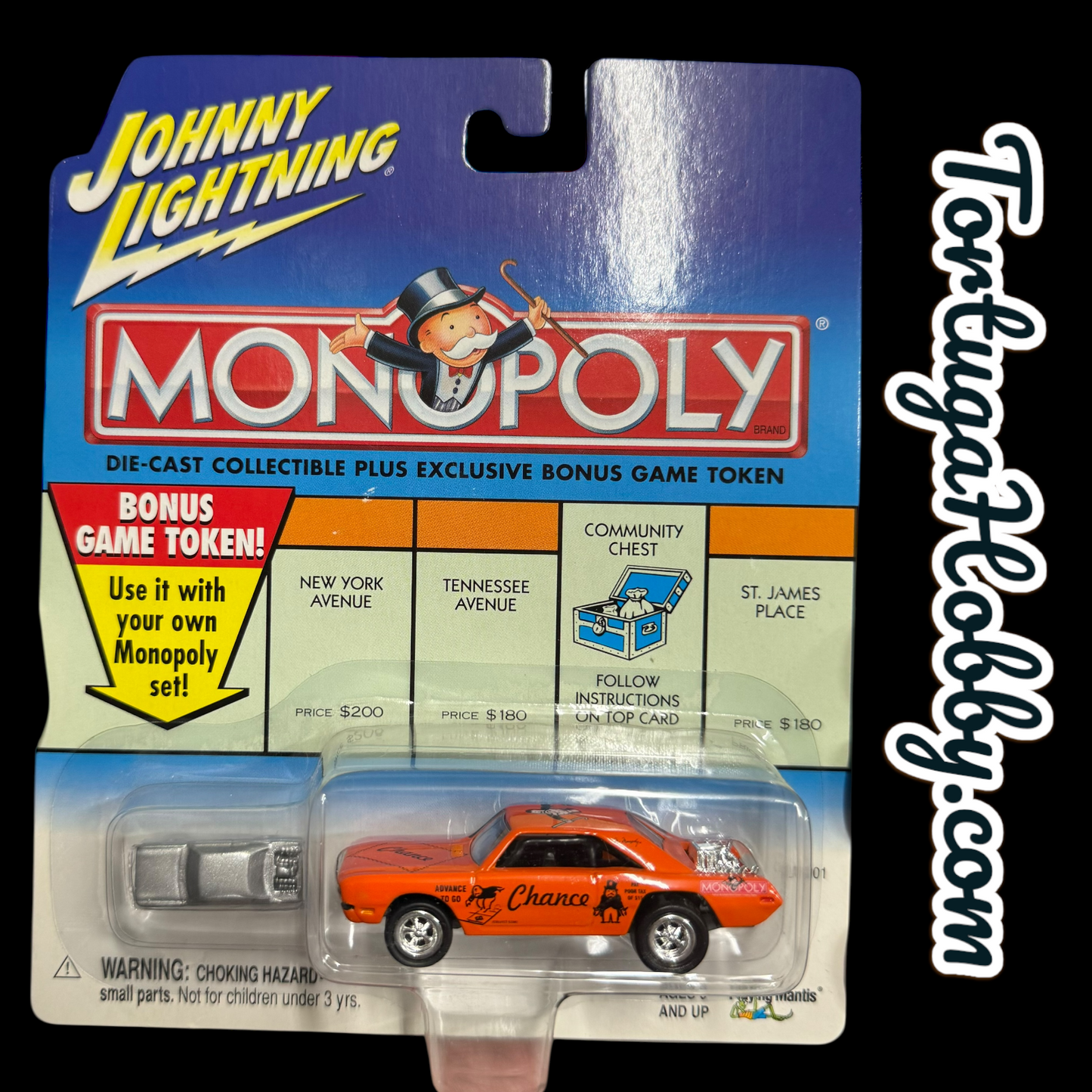 1991 - Johnny Lightning- Monopoly- Chance - Dodge Dart With Game Token