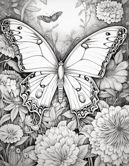 Wonderful World of Butterflies Adult Coloring Book