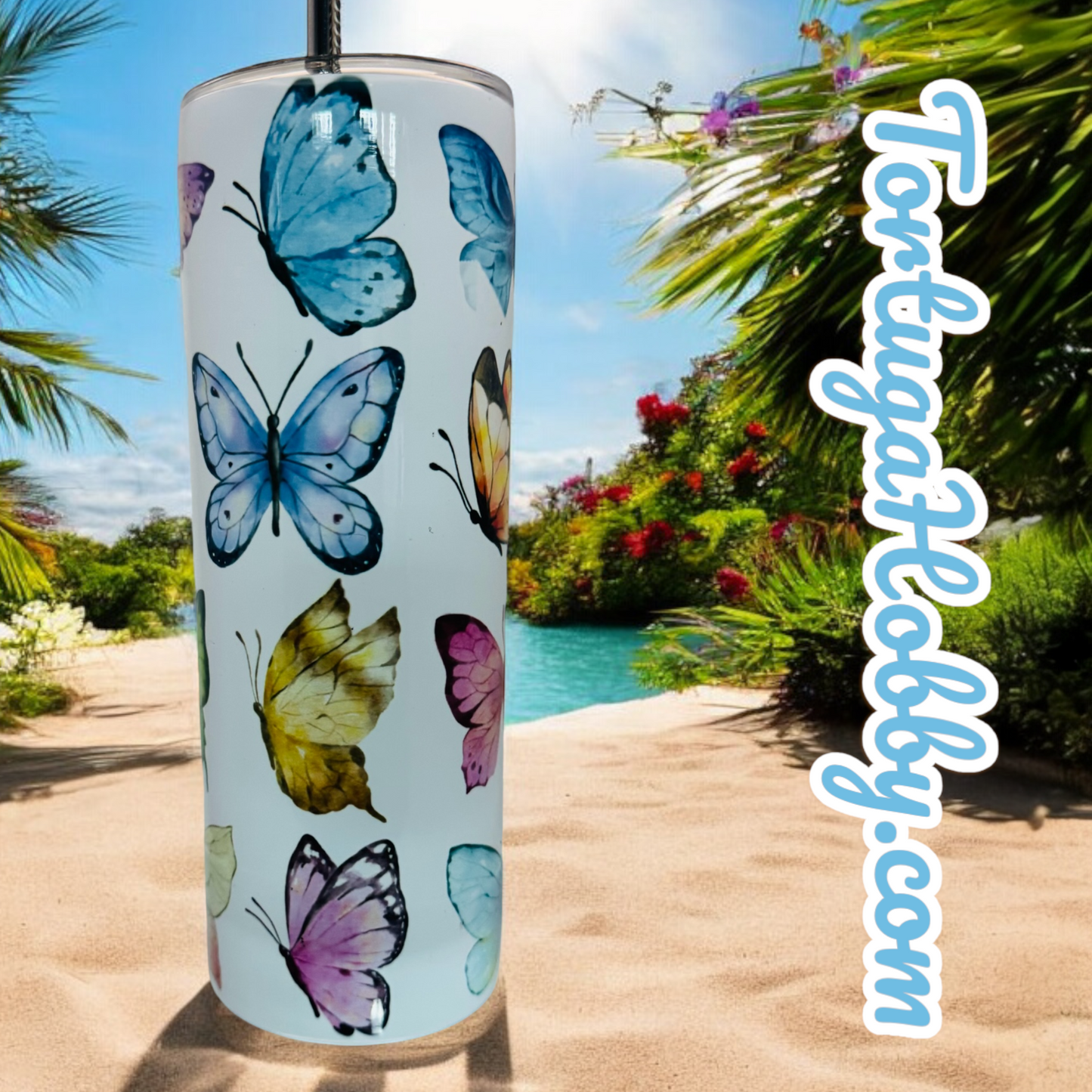 Tumbler’s - Colorful Butterflies - Thin Stainless Steel 20oz Tumbler