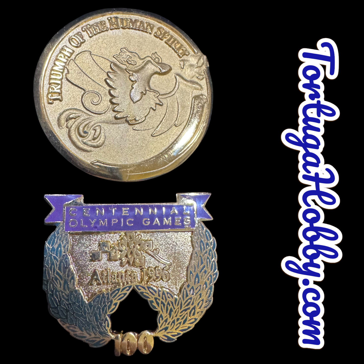 1996 Atlanta Centennial Official Olympic Pin - Triumph Of Human Spirit - 2 Pins