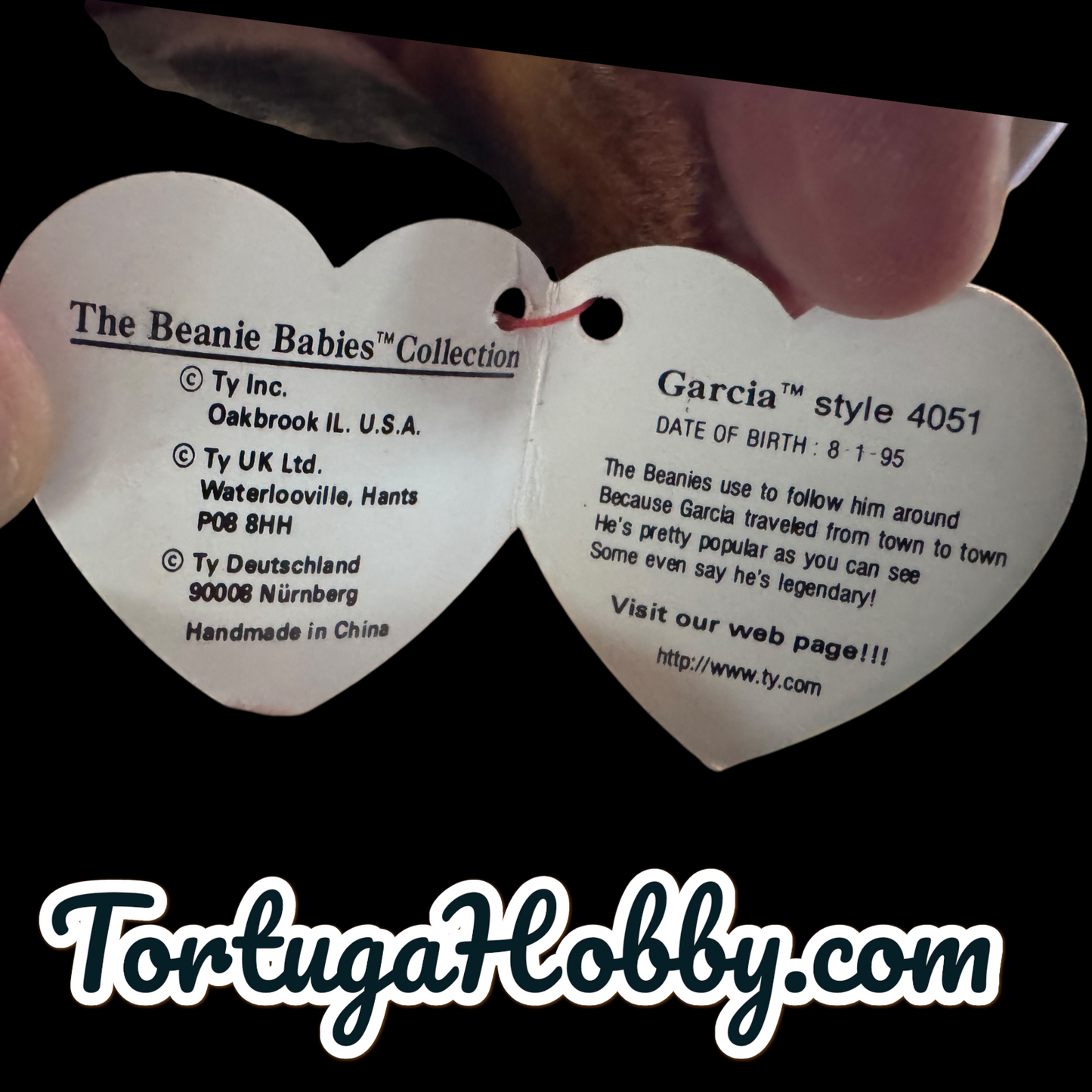 1993 - Ty Beanie Baby: Garcia Bear  - Errors Listed For Accuracy - PVC PELLETS