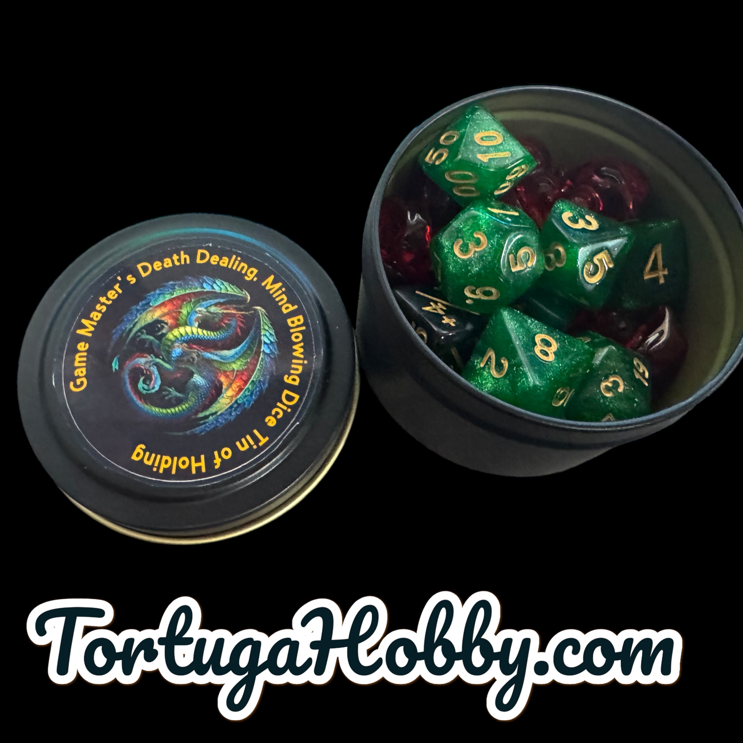 Gaming Dice & Skull Counters for CCG, TCG, Role-Playing and more - All in Metal Tin