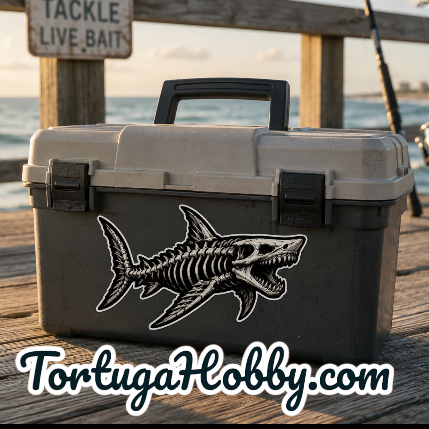 Bone Shark Bumper Sticker Outdoors - Tackle - Laptops - Show Your Salt Lifestyle