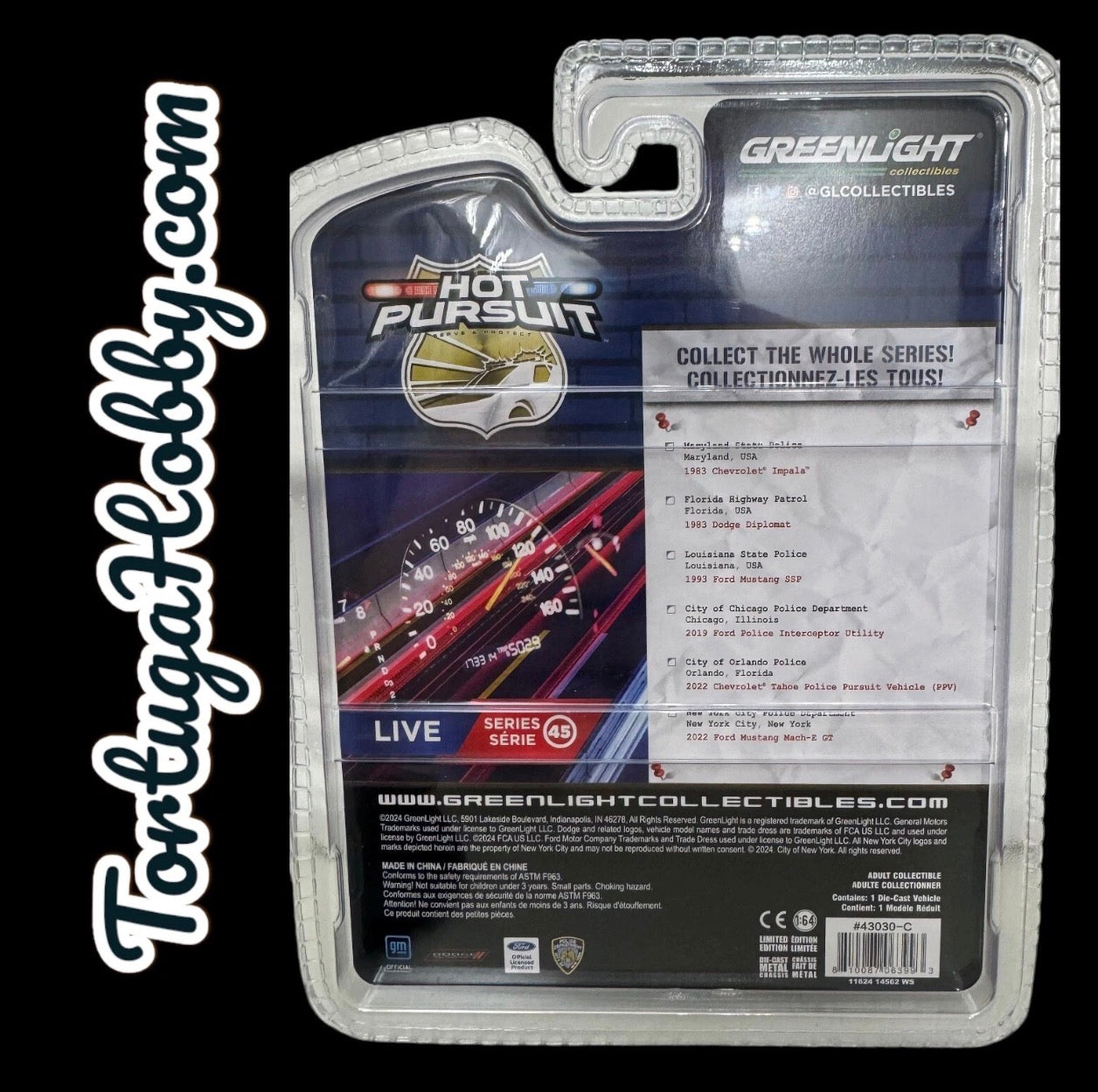 2023 - 1/64 1993 Ford Mustang SSP, Louisiana State Police, Hot Pursuit Series 45