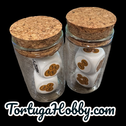 Pirates D6 Set - Includes 2 D6 Dice In Glass Vial