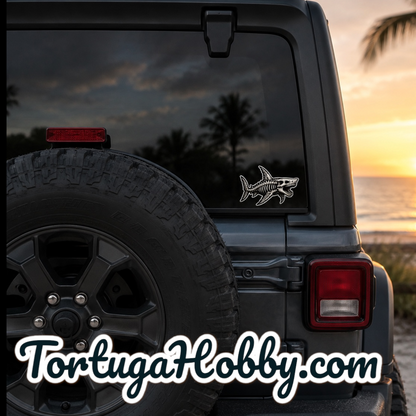 Bone Shark Bumper Sticker Outdoors - Tackle - Laptops - Show Your Salt Lifestyle