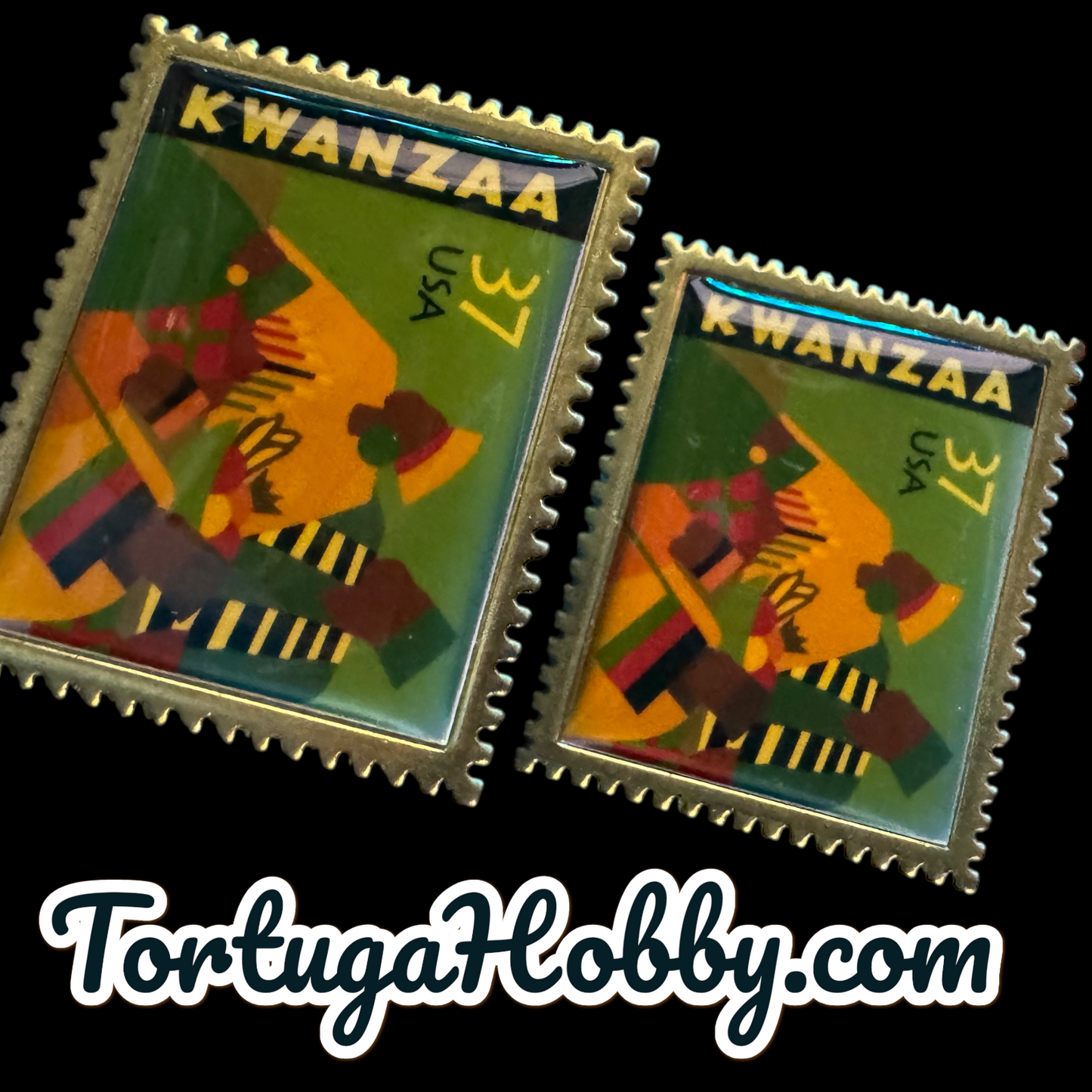 2002 - Kwanzaa U.S. Postage Stamp 2 Pin Set