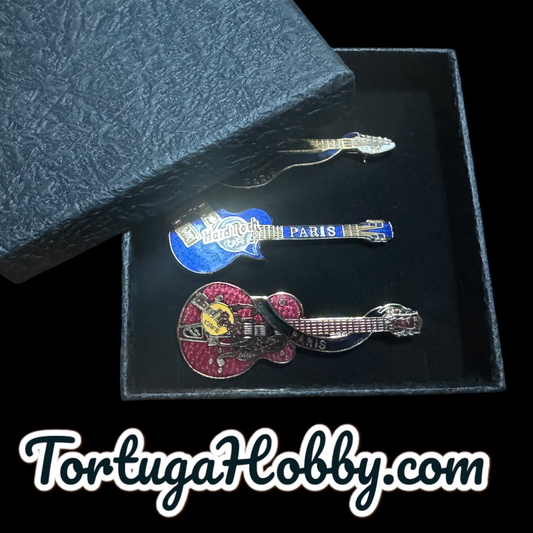 1998 - Hard Rock Cafe - Paris - 3 Guitar Pin Set 🎸