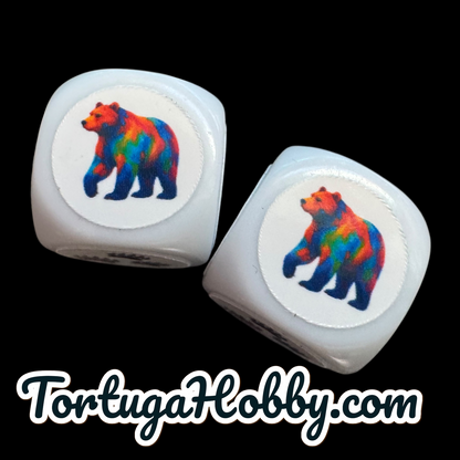Wildlife D6 Set - Includes 2 D6 Dice In Glass Vial