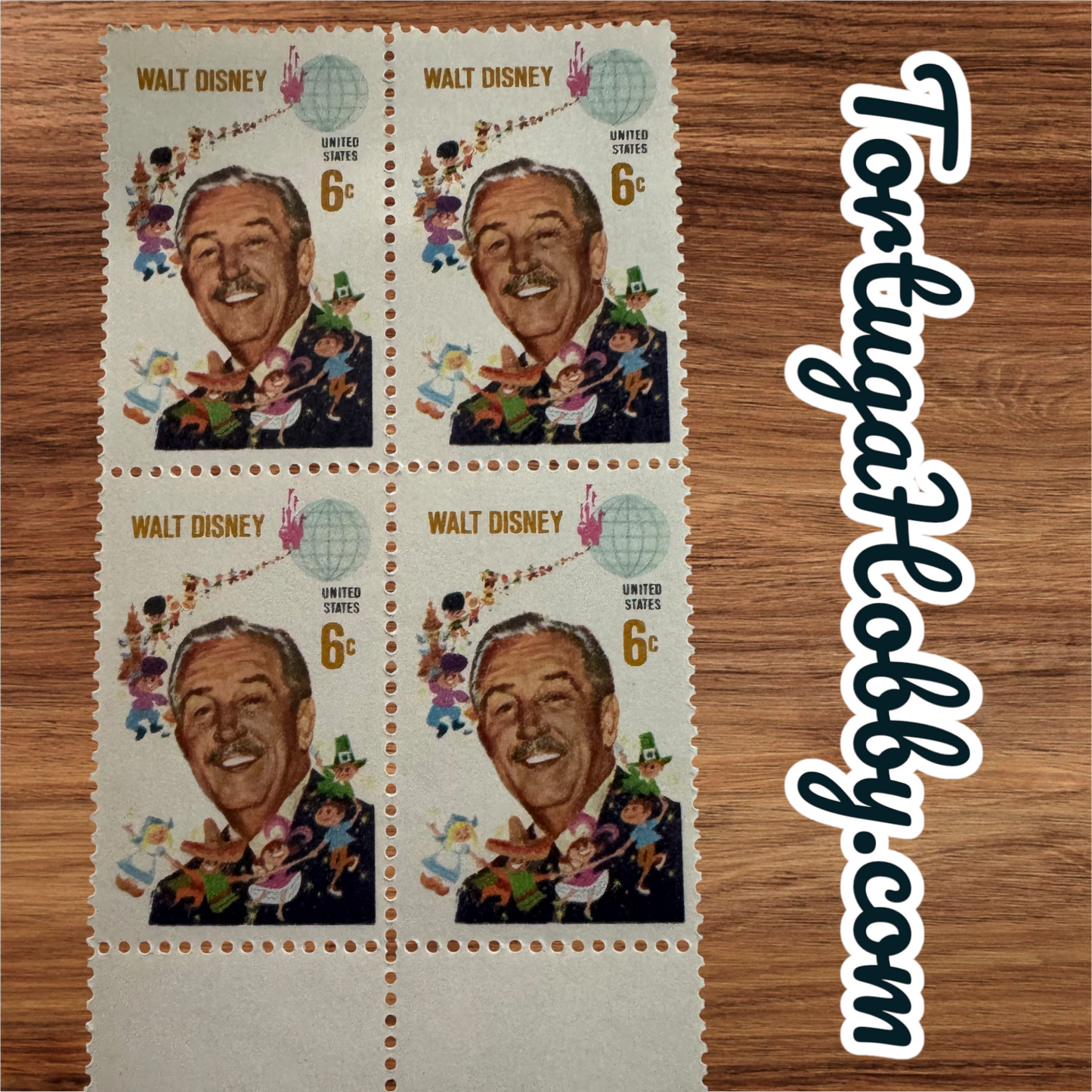 1968 - 6-cent Walt Disney - Scott #1355 - Includes 4 Stamps