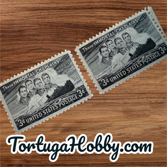 1948 - Four Chaplains - 3-Cent Stamp - Scott #956 - Includes 2 Stamps