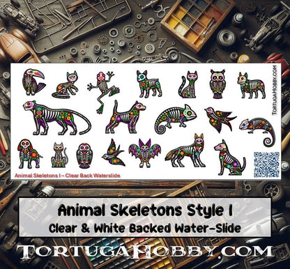 Animal Skeletons - Water Slide Decals - Models & Pine Derby