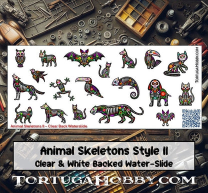 Animal Skeletons - Water Slide Decals - Models & Pine Derby