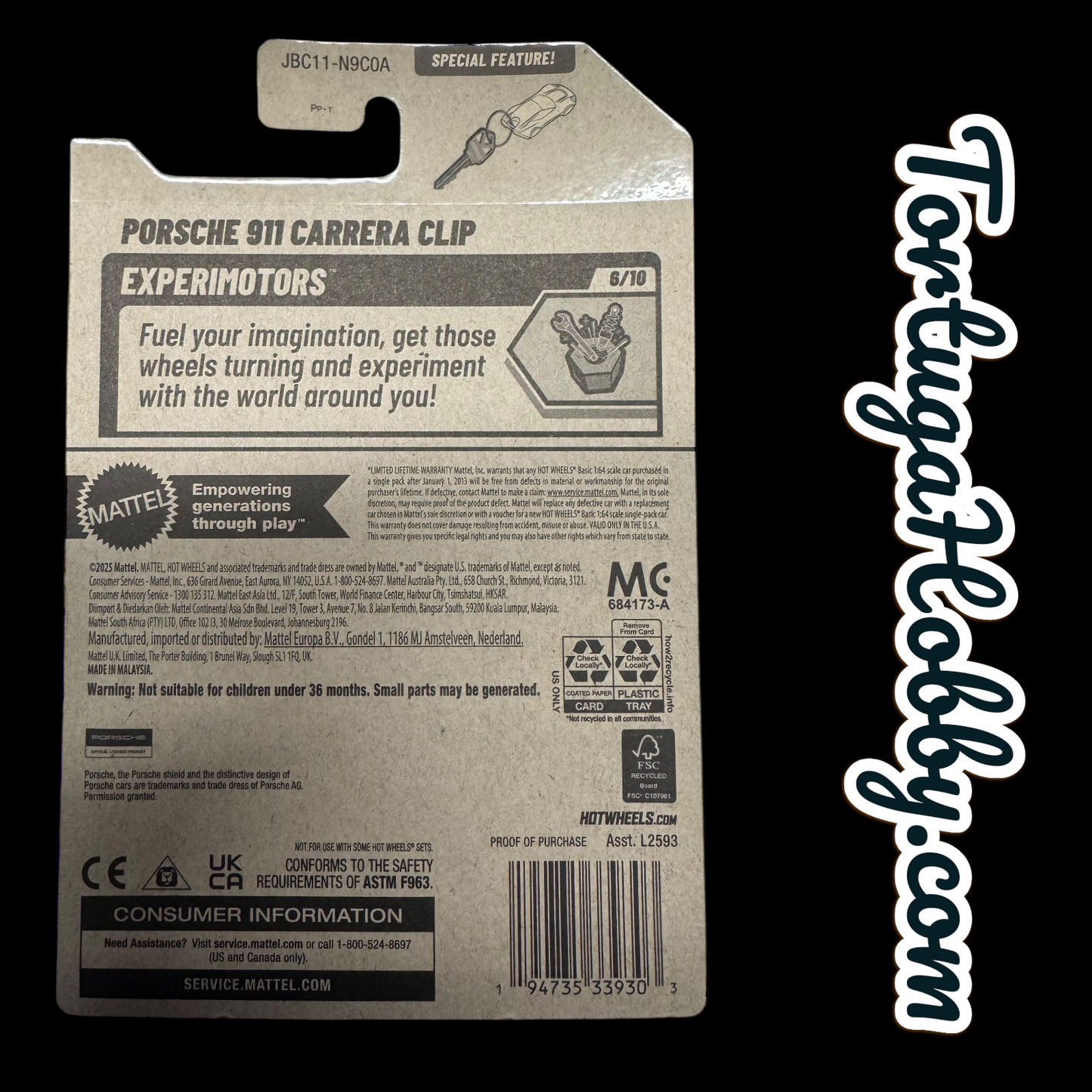 2025 - Hot Wheels Porsche 911 Carrera Clip HW Experimotors 6/10 #187/250