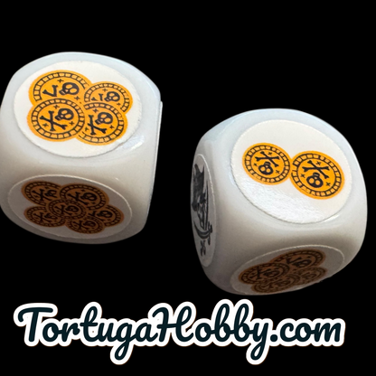Pirates D6 Set - Includes 2 D6 Dice In Glass Vial