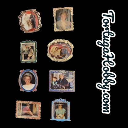 1980 - Beautiful Princess Diana 32 Pin Collection with Wooden Case