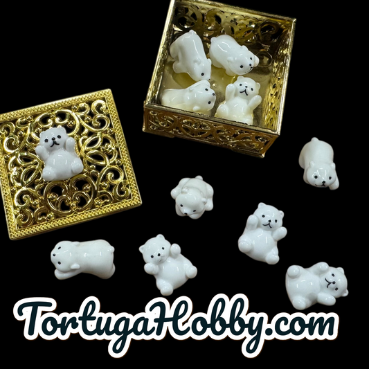 10pc Polar Bear Counters in Square Golden Box - Perfect for Unique Game Night - CCG - Role Play