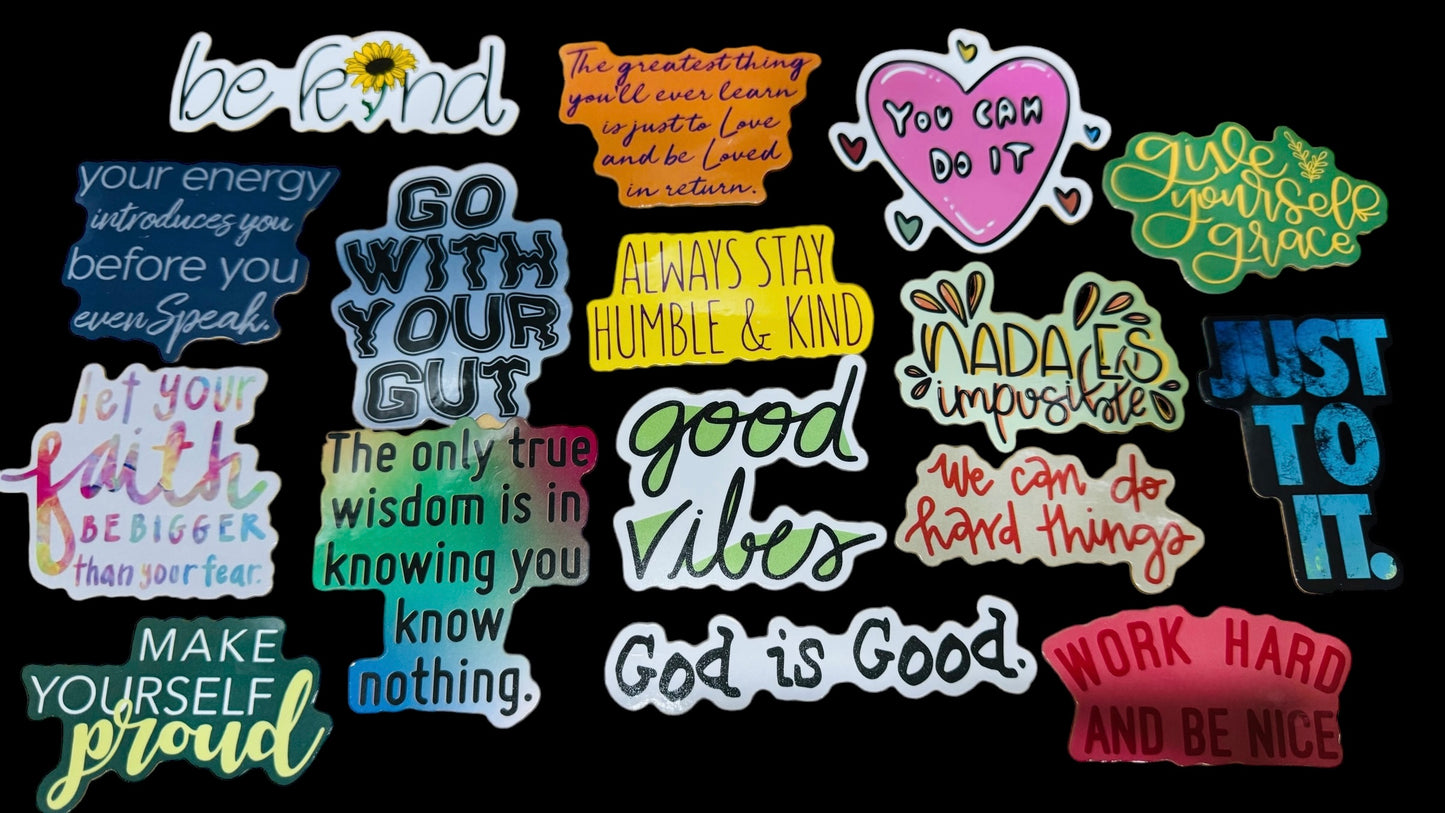 25 Be Inspirational - Positive Motivational and Inspirational Stickers for Laptops, Water Bottles, Skateboards, Lockers and More